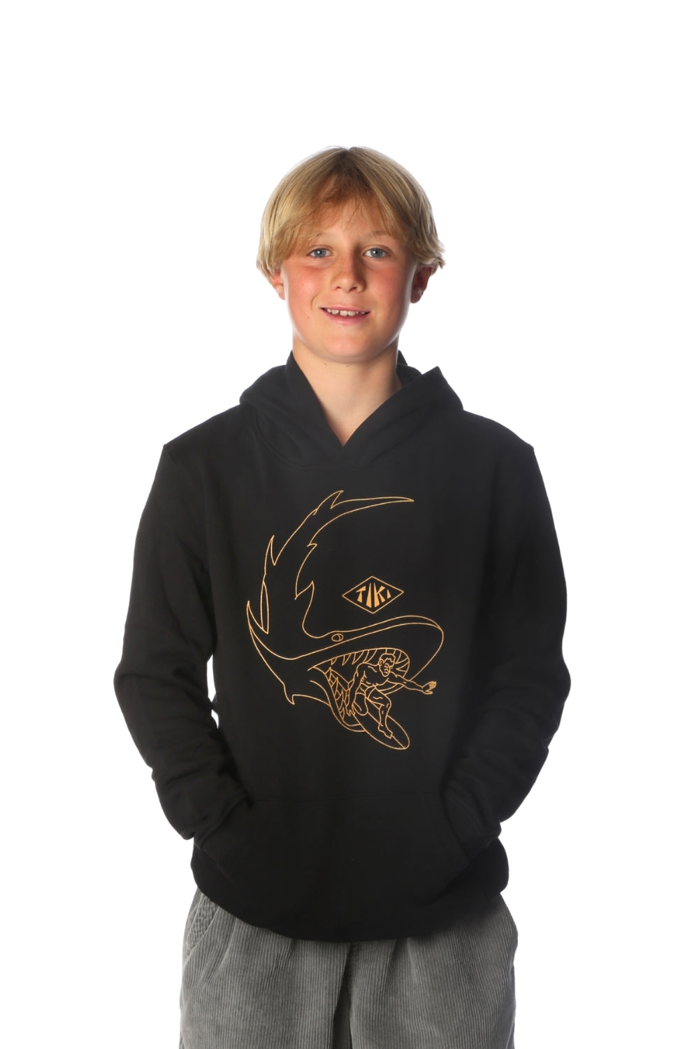Tiki Shark Mini Hoodie Black