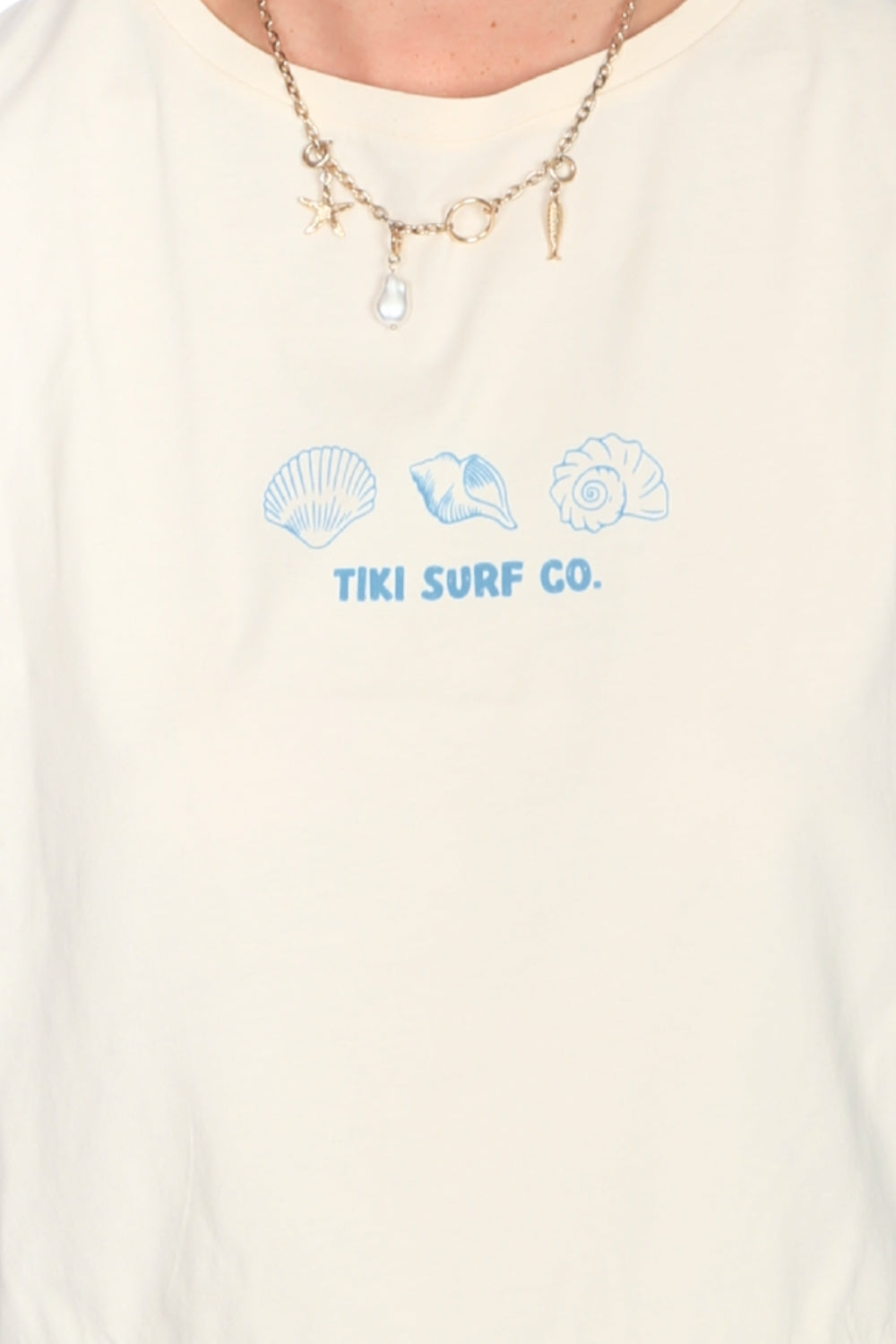 Tiki Shells Vest Washed Ivory