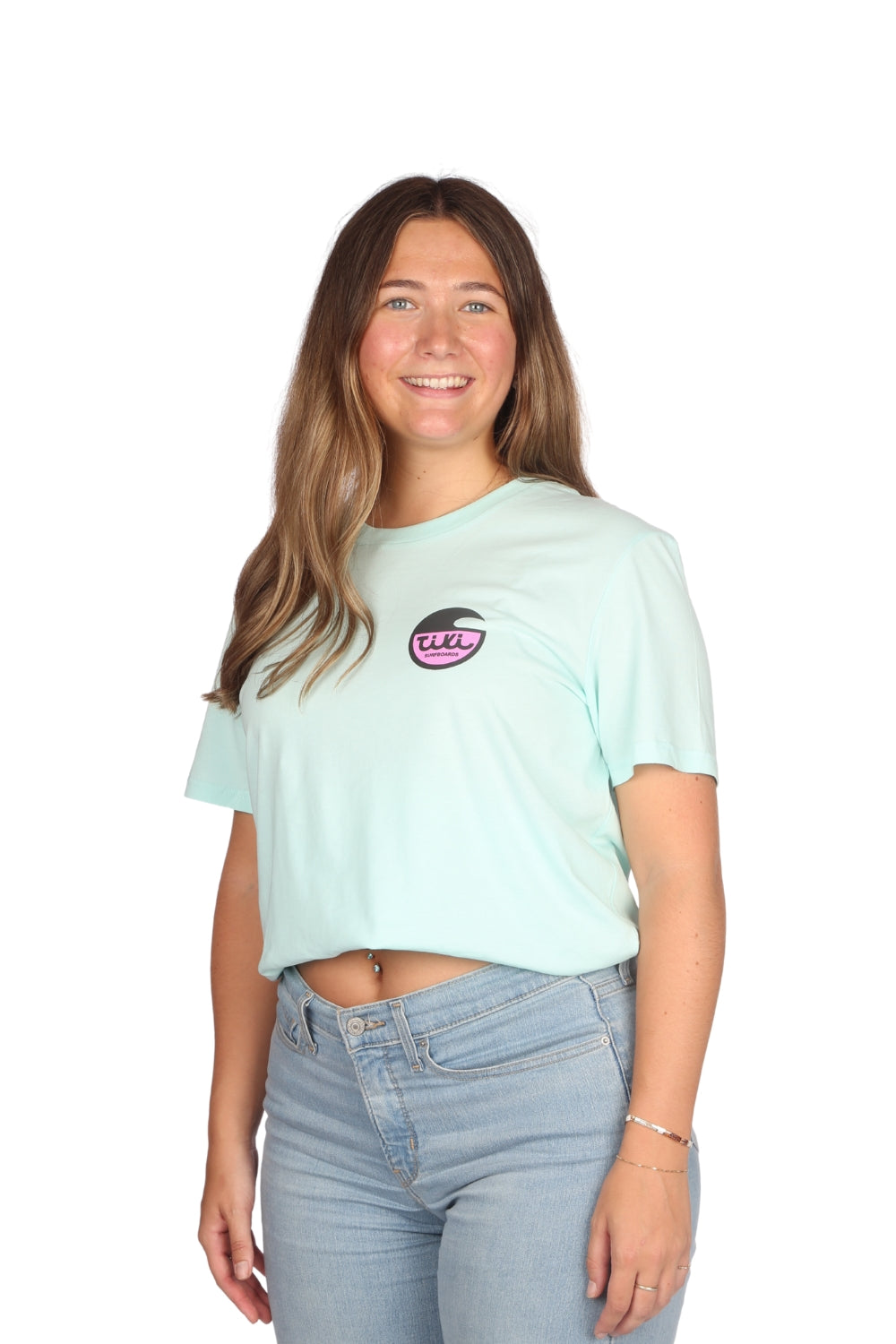 Tiki Surfboard Logo T-Shirt Carribean Blue