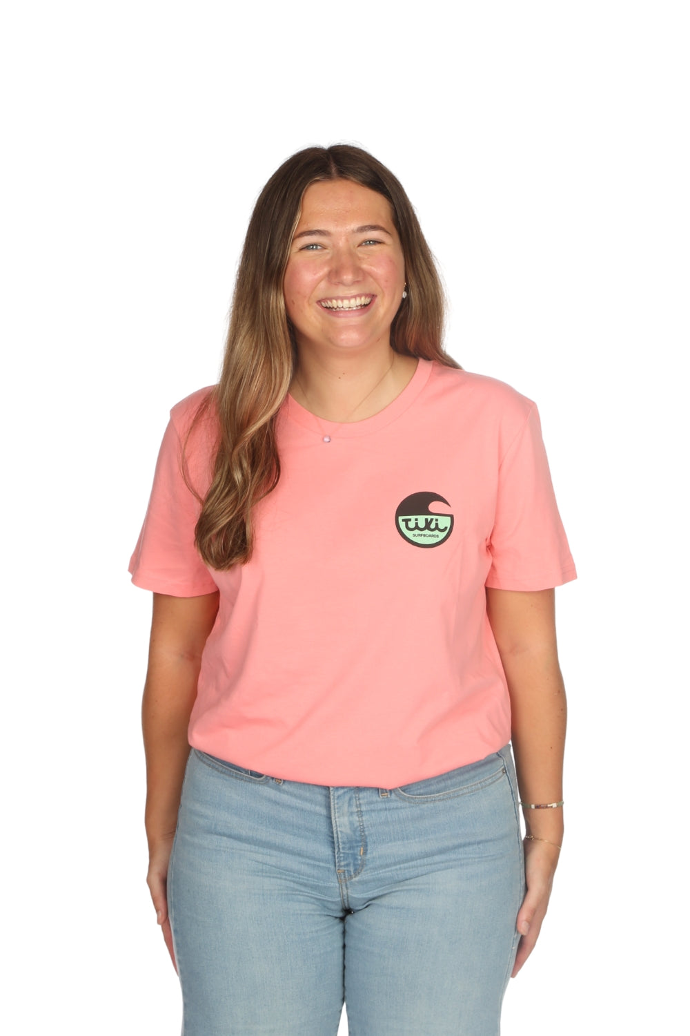 Tiki Surfboard Logo T-Shirt Logo Pink