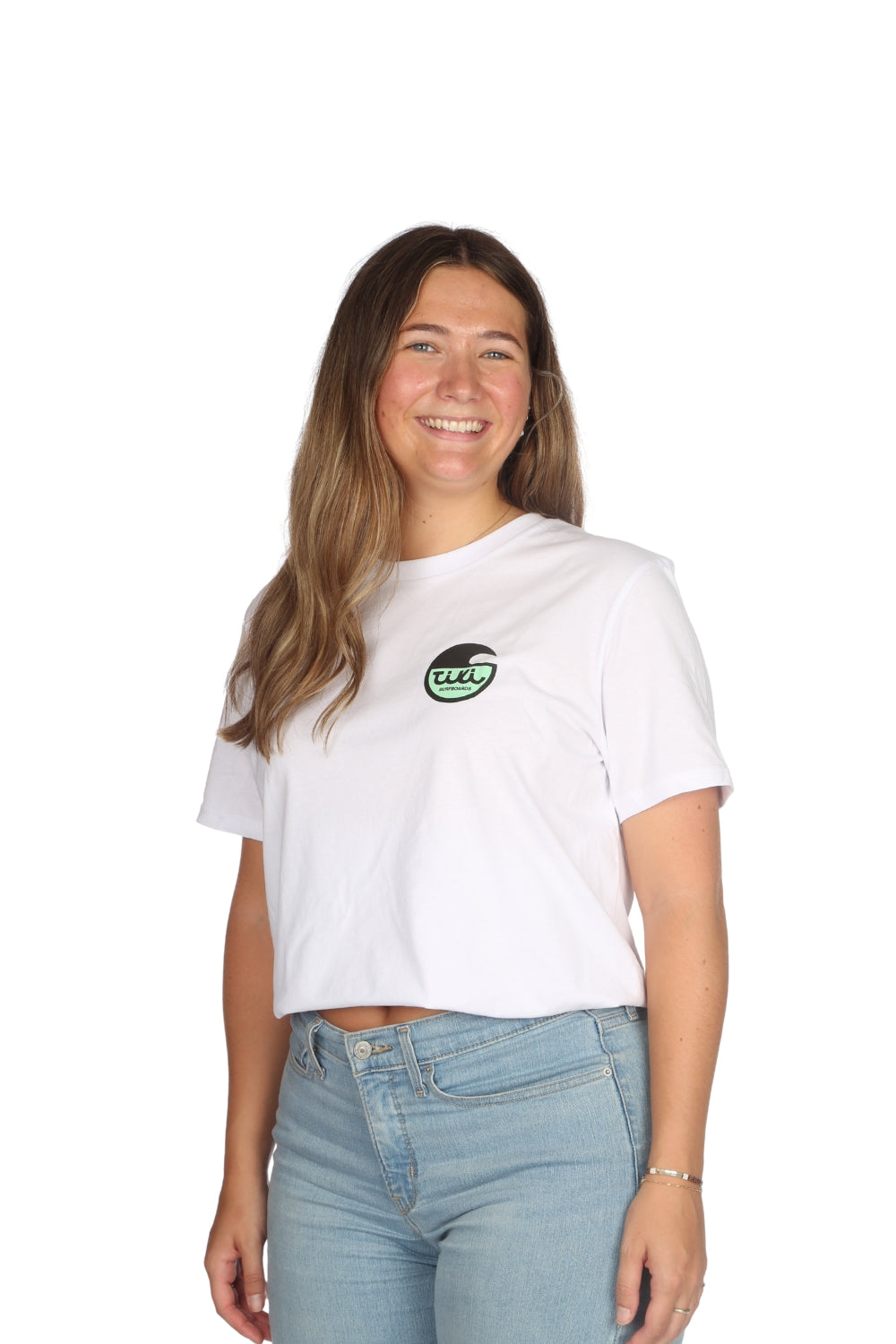 Tiki Surfboard Logo T-Shirt Vintage White