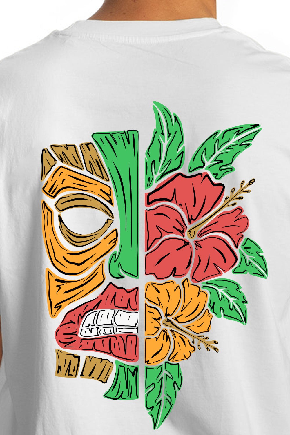 Tiki Petal Head T-Shirt White