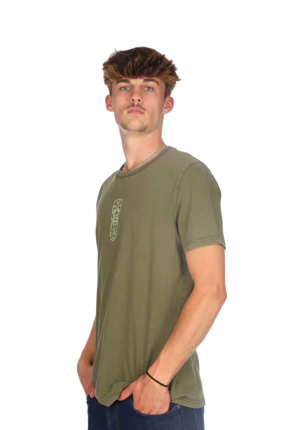 Tiki Two Faced T-Shirt Washed Green