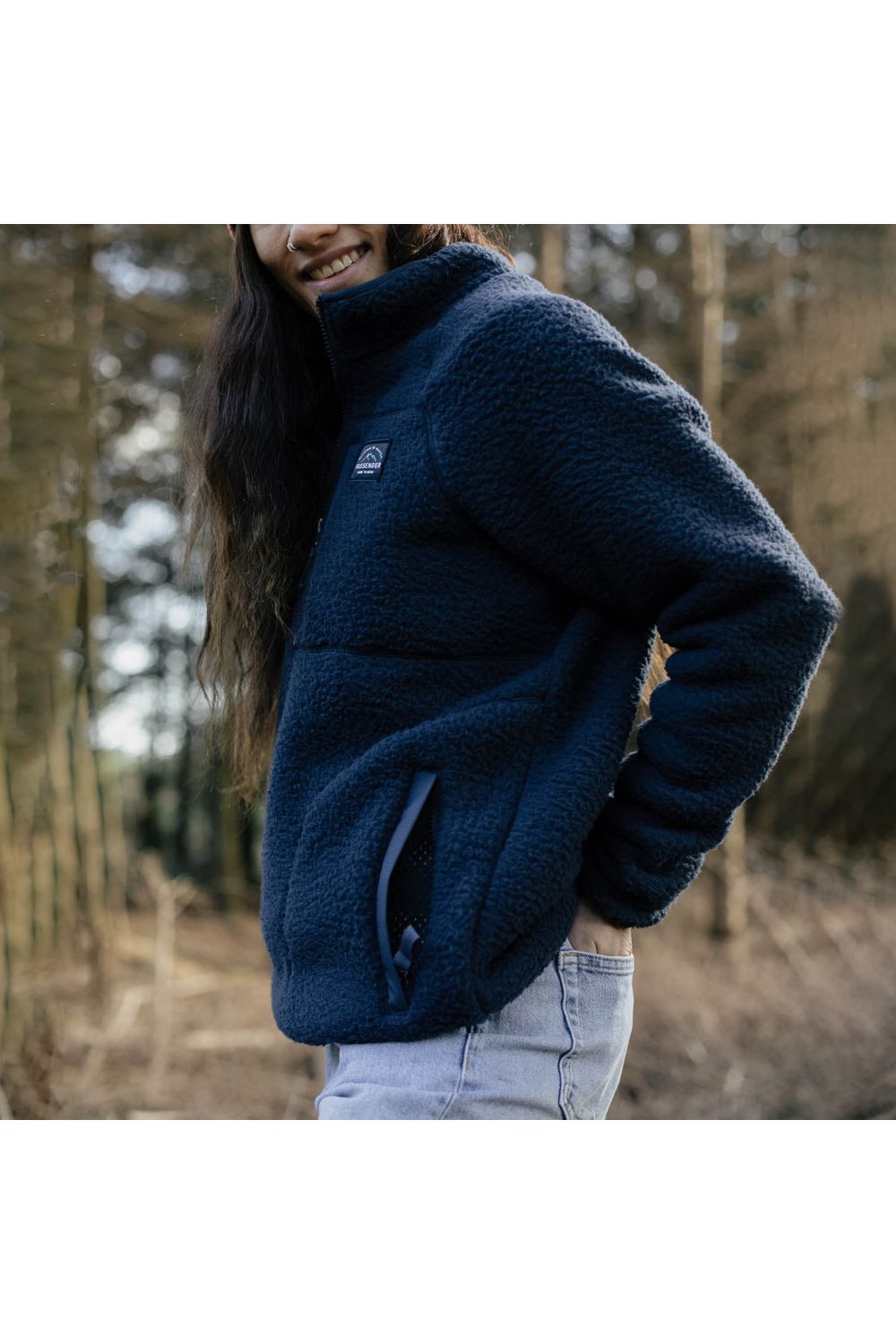 Passenger Home 1/4 Zip Recycled Sherpa Fleece - Navy