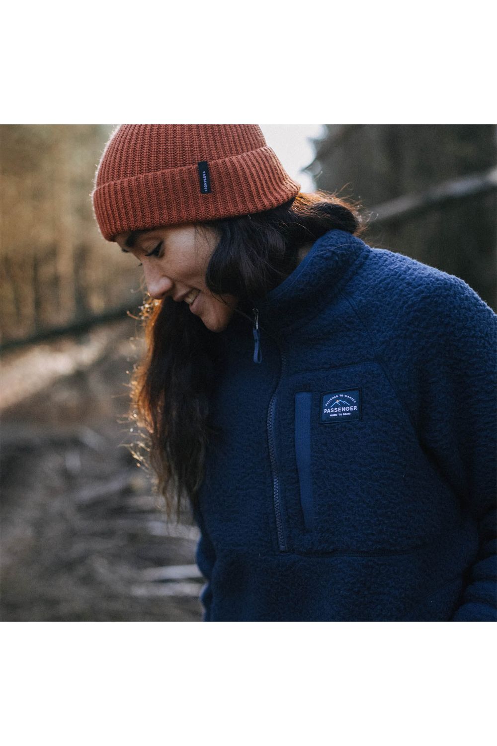 Passenger Home 1/4 Zip Recycled Sherpa Fleece - Navy