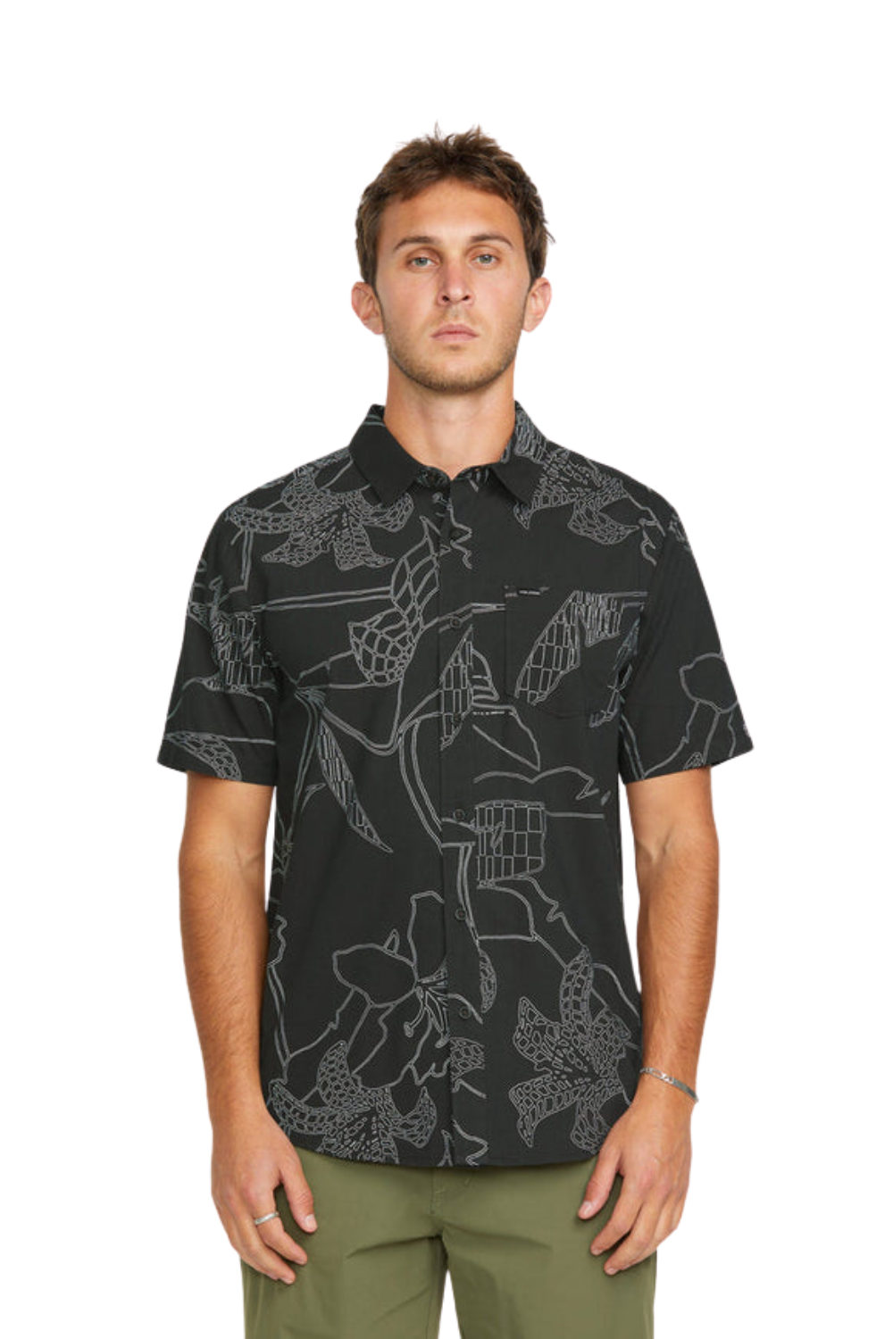 Volcom Cad Floral Short Sleeve Shirt Stealth