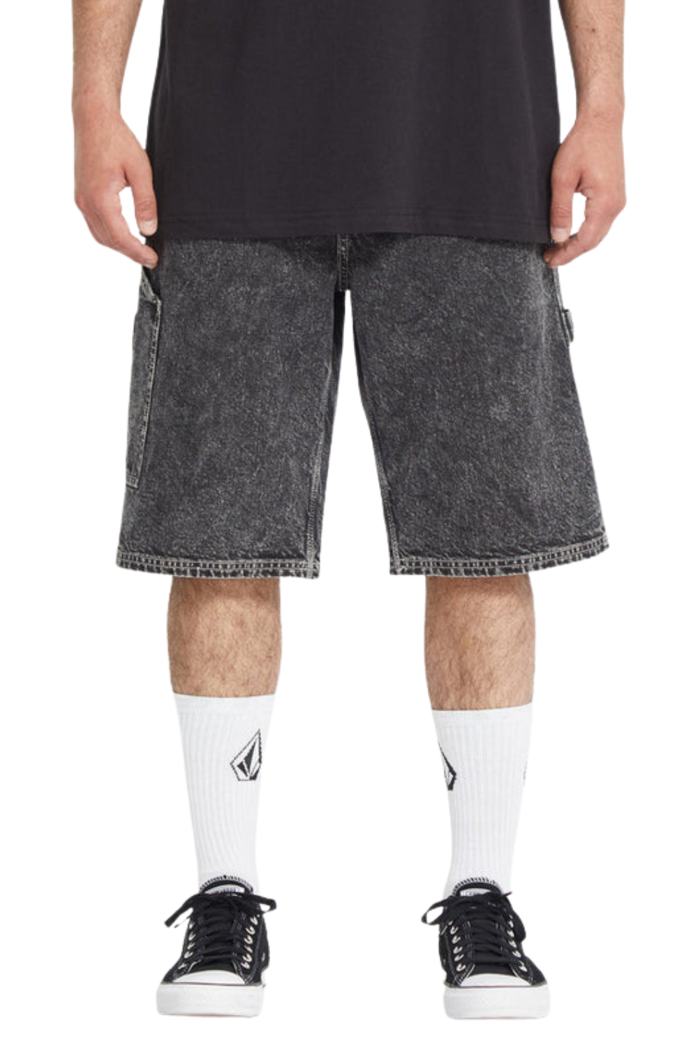 Volcom Labored Denim Utility Short Light Acid Black