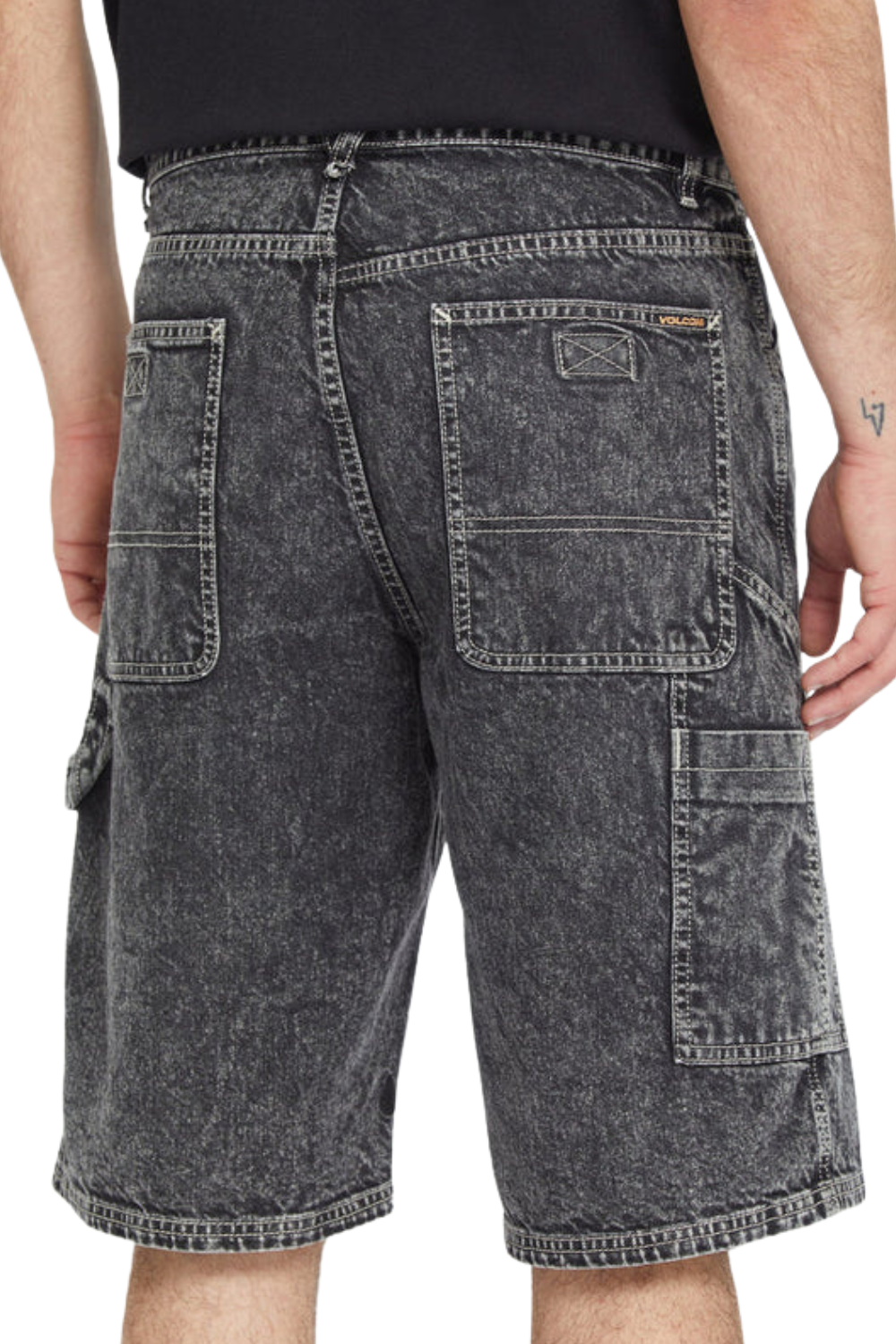 Volcom Labored Denim Utility Short Light Acid Black
