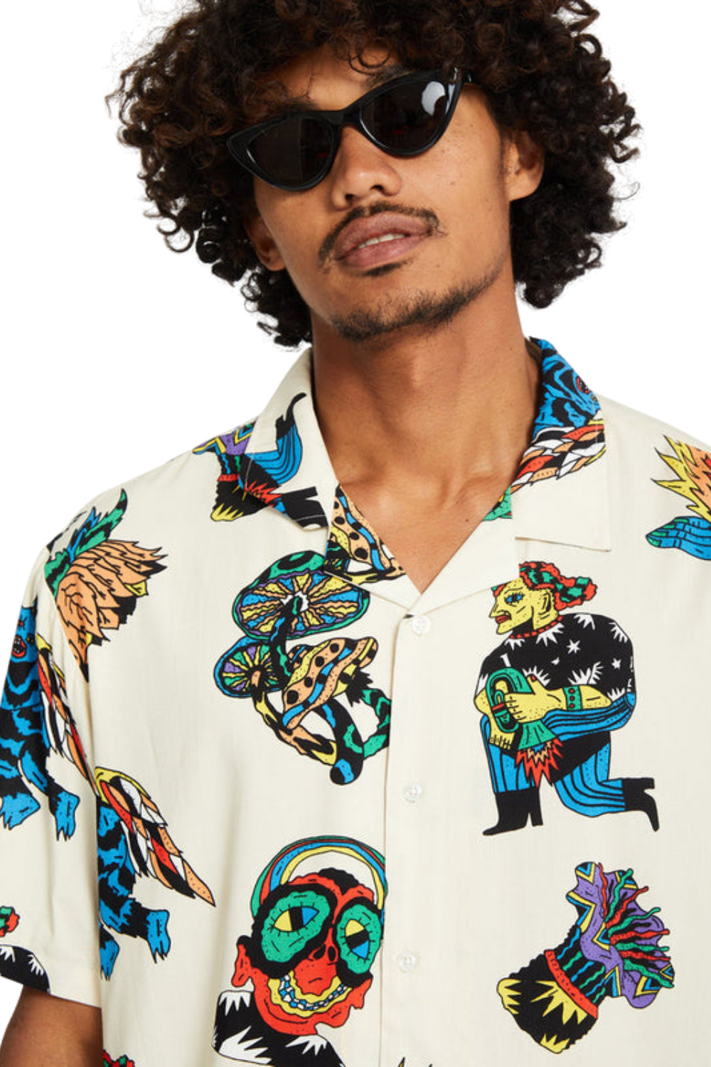 Volcom Fa Bob Mollema Short Sleeve Shirt Light Beige