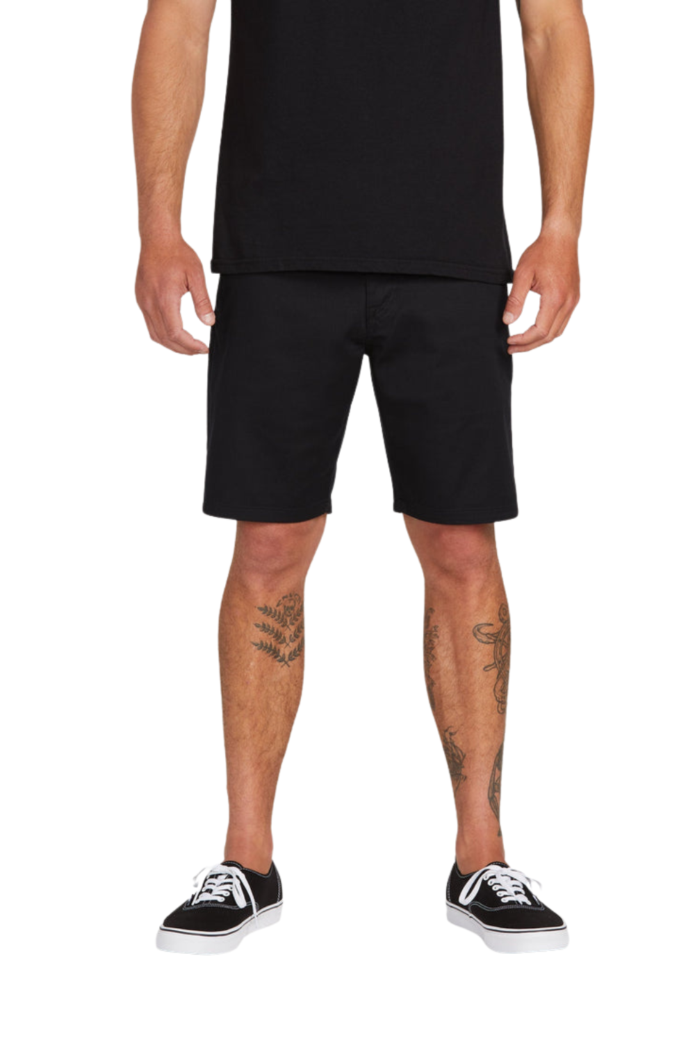 Person wearing black shorts