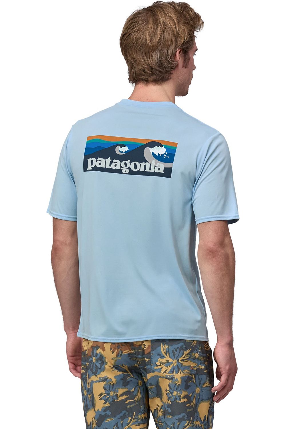 Patagonia Men's Cap Cool Daily Graphic Shirt - Waters Boardshort Logo: Chilled Blue