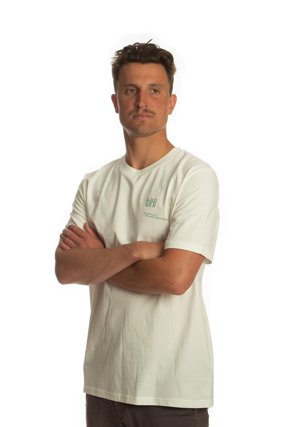 Tiki Twin Parrot Short Sleeve T-Shirt Off White