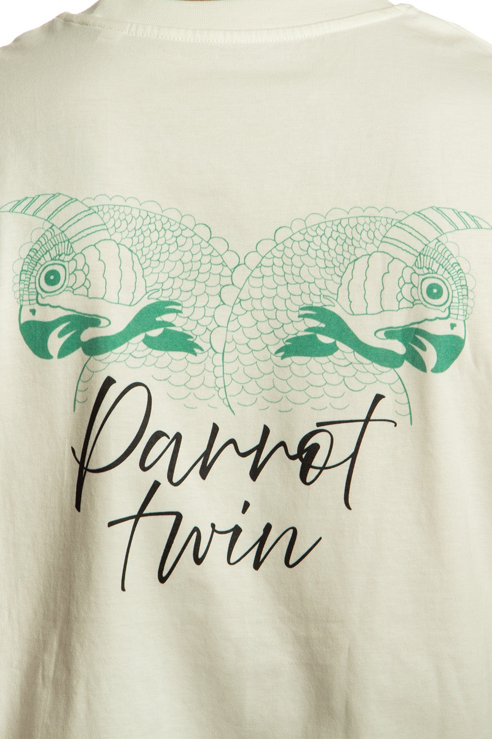 Tiki Twin Parrot Short Sleeve T-Shirt Off White