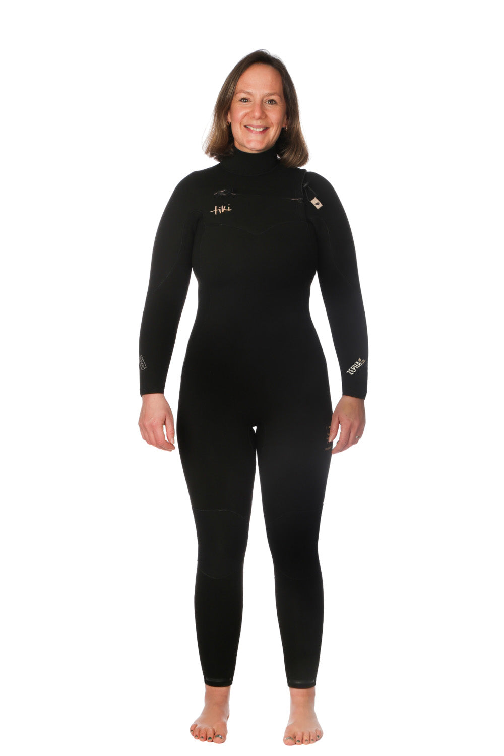 Tiki Zepha Eco 4/3 Womens Yulex Chest Zip Wetsuit Black