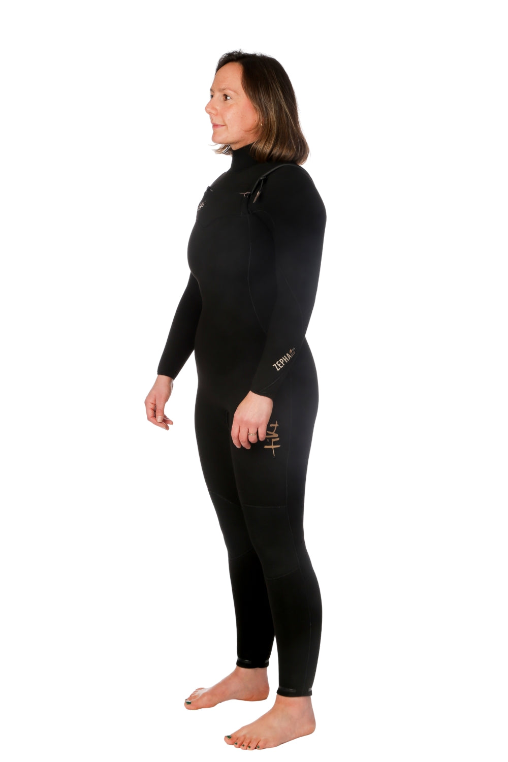 Tiki Zepha Eco 4/3 Womens Yulex Chest Zip Wetsuit Black