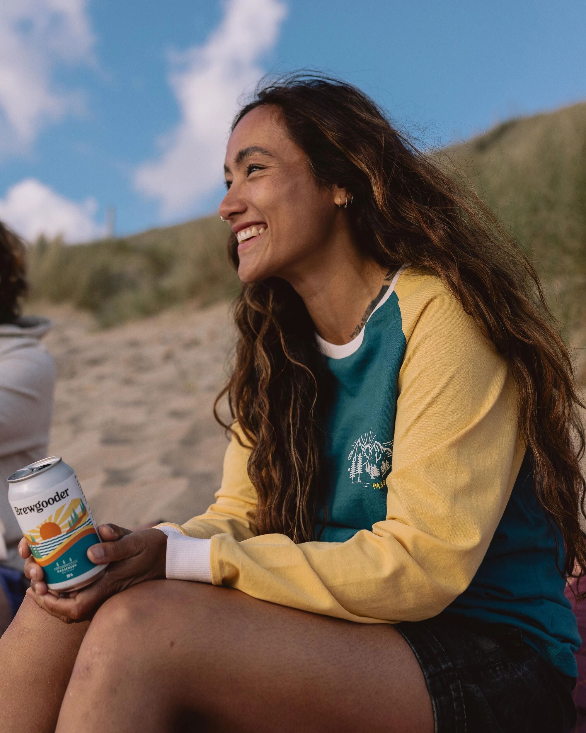 Passenger Riser 2.0 Recycled Cotton Ls T-Shirt Blue Coral