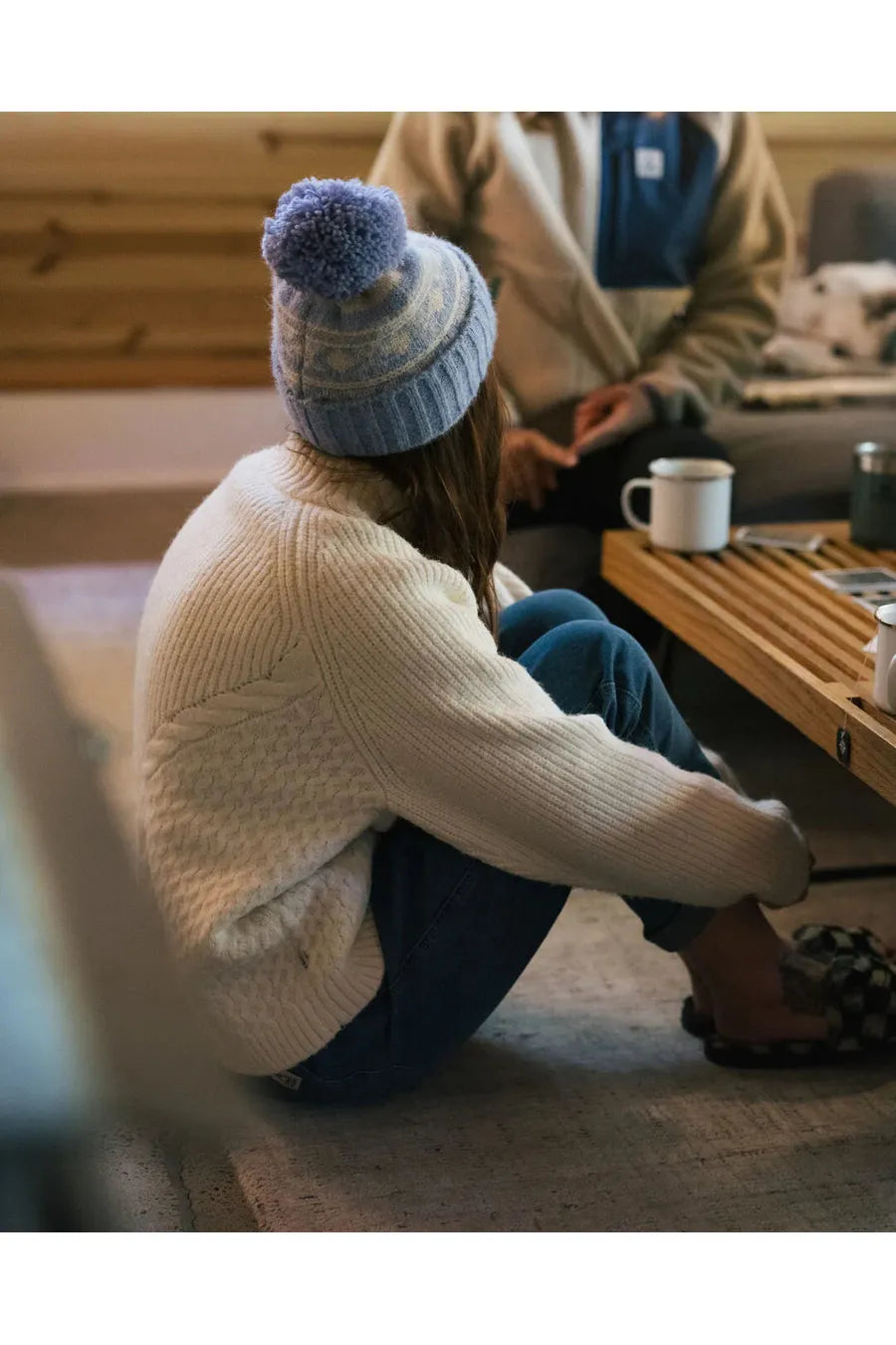 Passenger Cozy Recycled Cable Knit Jumper Off White