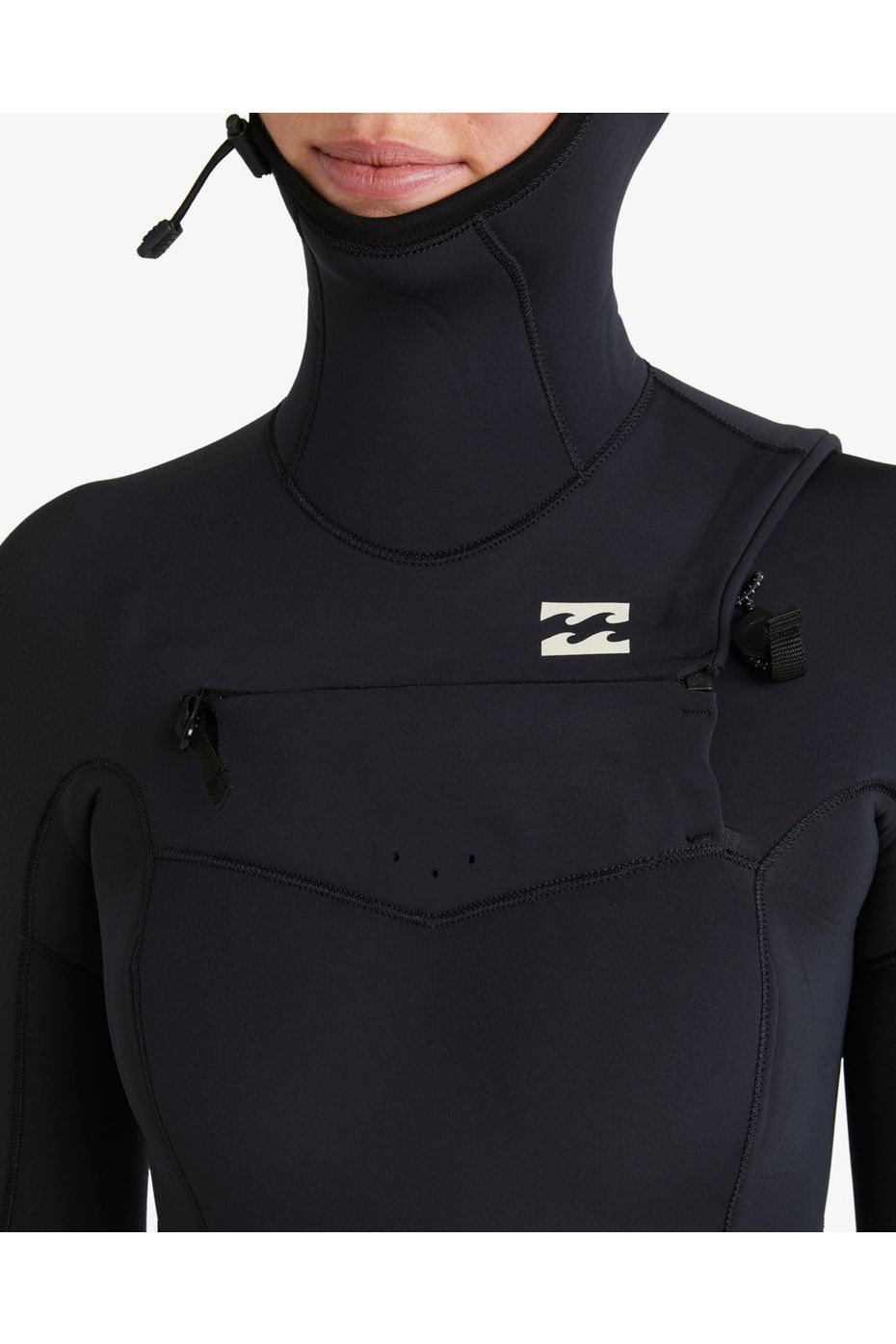 Billabong Womens 5/4 Synergy Natural Chest Zip Hooded Wetsuit Night Fall