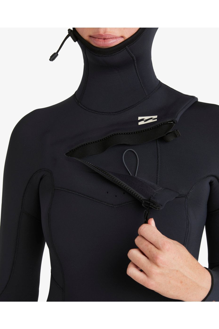 Billabong Womens 5/4 Synergy Natural Chest Zip Hooded Wetsuit Night Fall