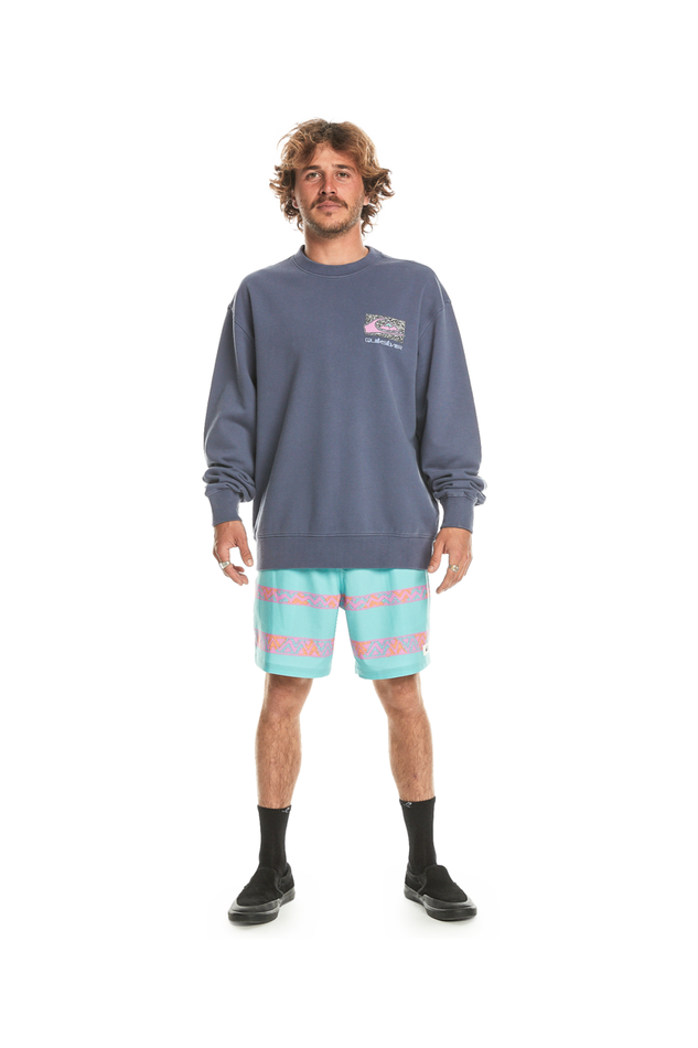 Quiksilver Spin Cycle Crew Crown Blue