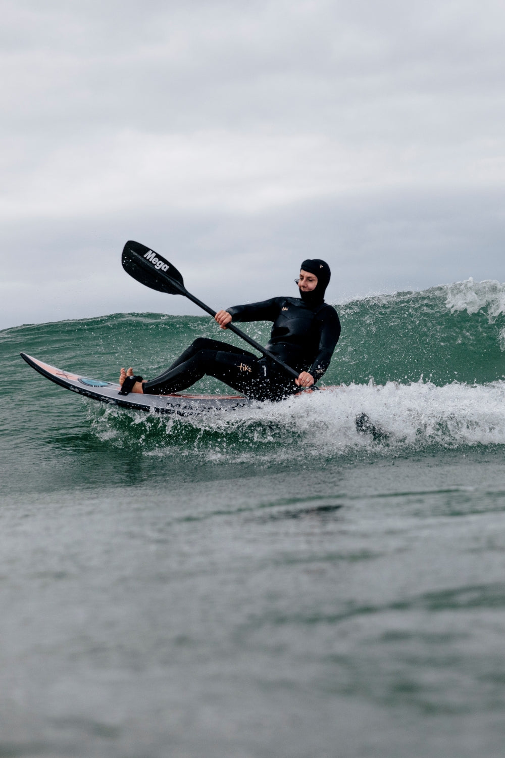 Tiki ZephaEco 5/4/3 Womens Yulex Chest Zip Hooded Wetsuit Black