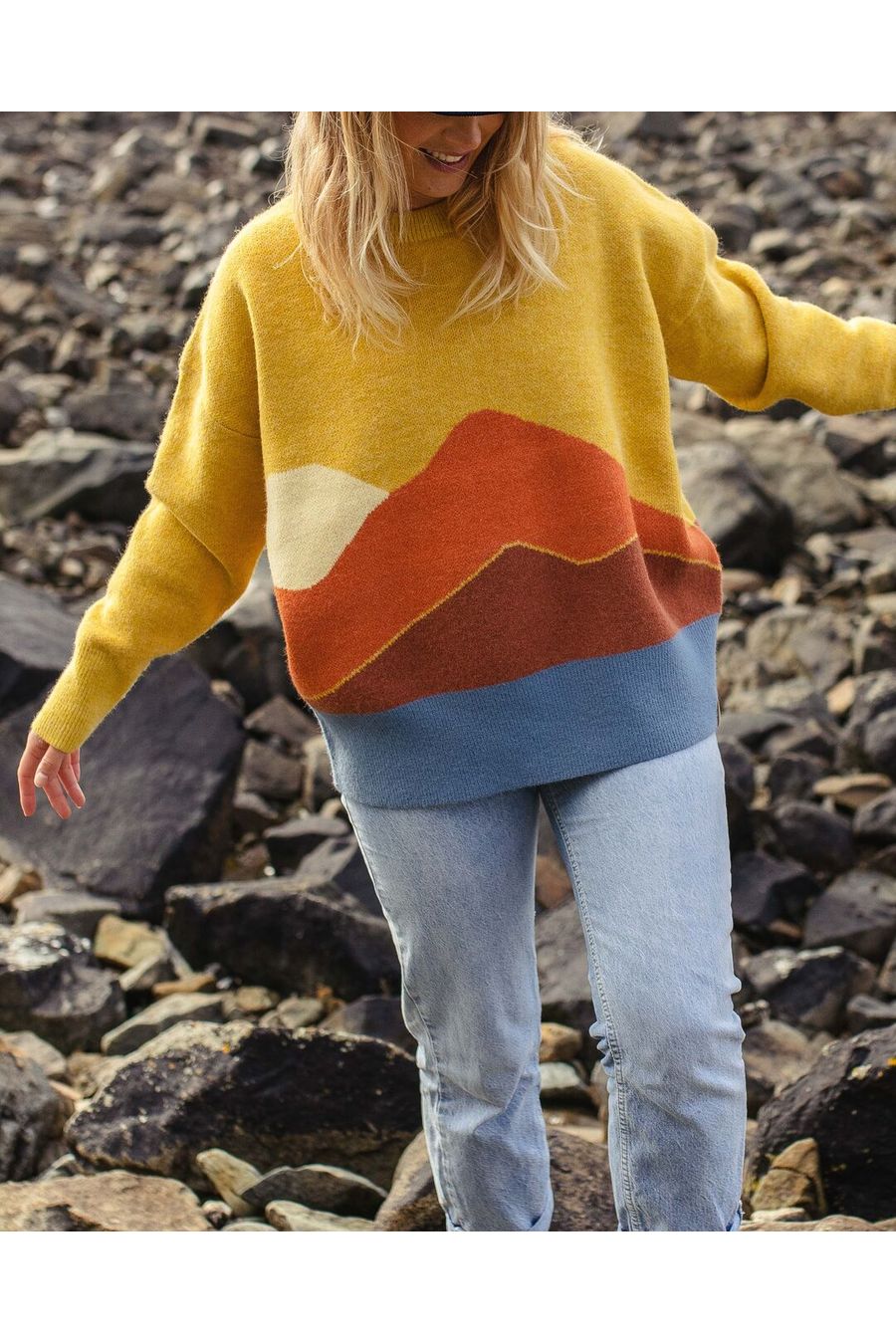 Passenger Vista Recycled Knitted Jumper Amber Gold