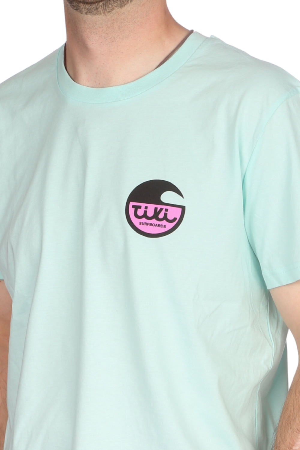 Tiki Surfboard Logo T-Shirt Carribean Blue