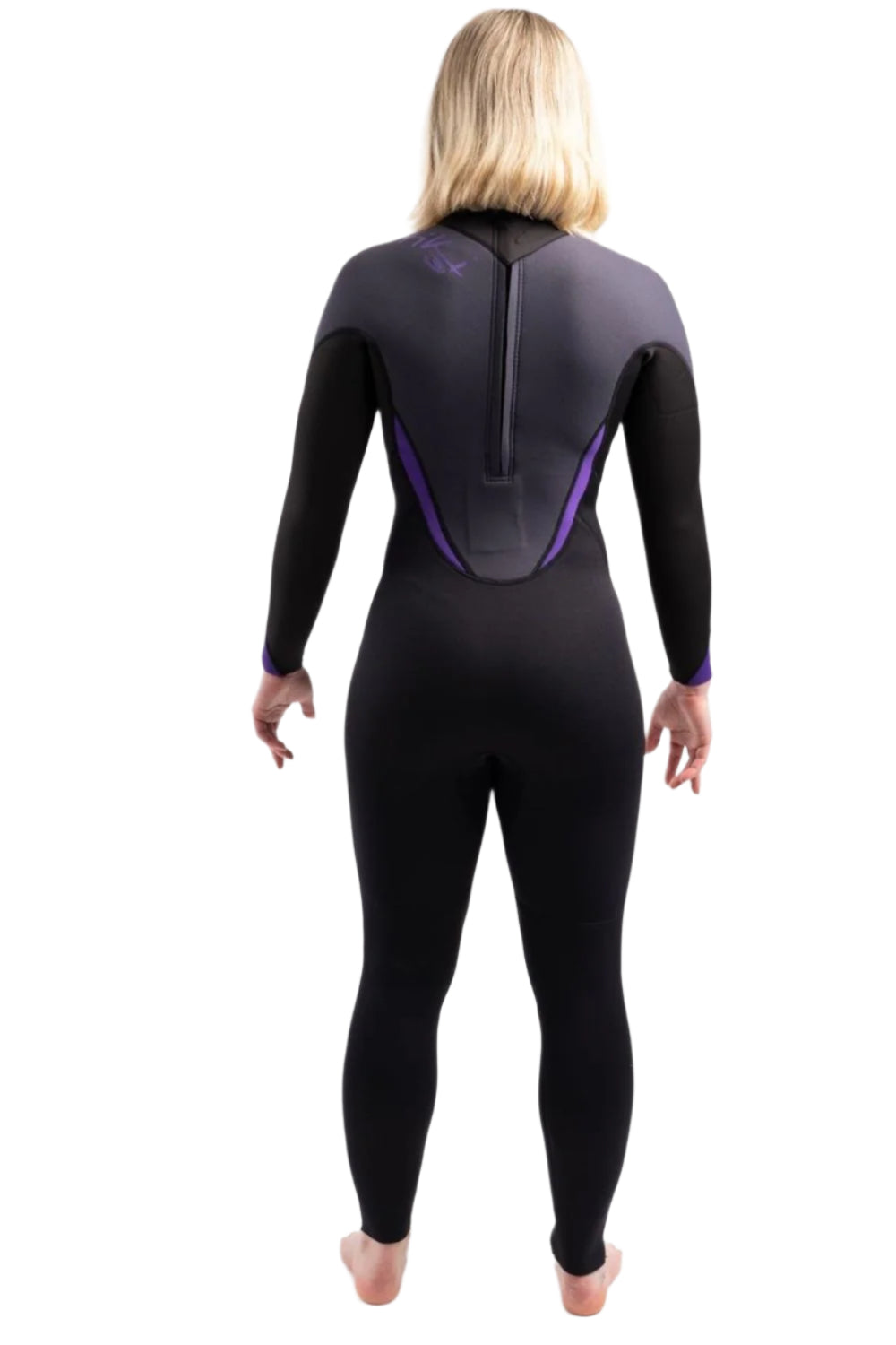 Tiki Tech Women's 3/2 Back Zip Wetsuit In Black & Purple