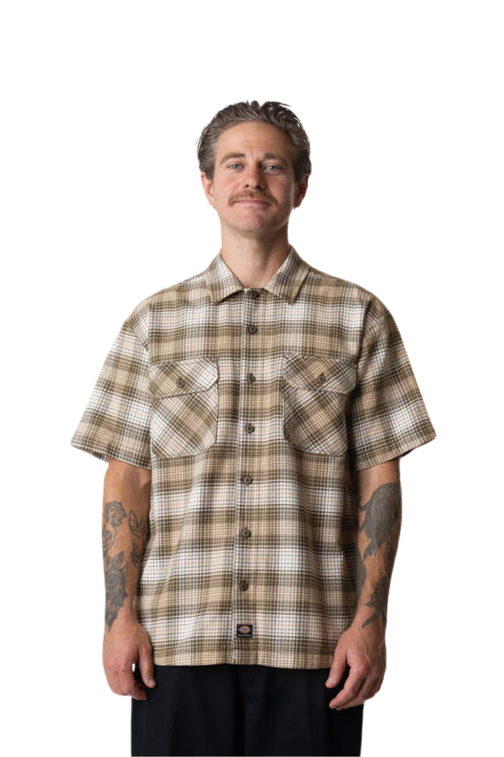 Dickies Mike Anderson Check Short Sleeve T-Shirt Dark Olive