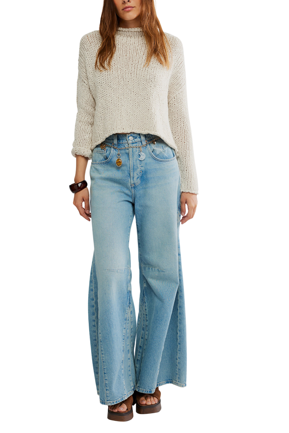 Free People Opal Rollneck Sweater Tea