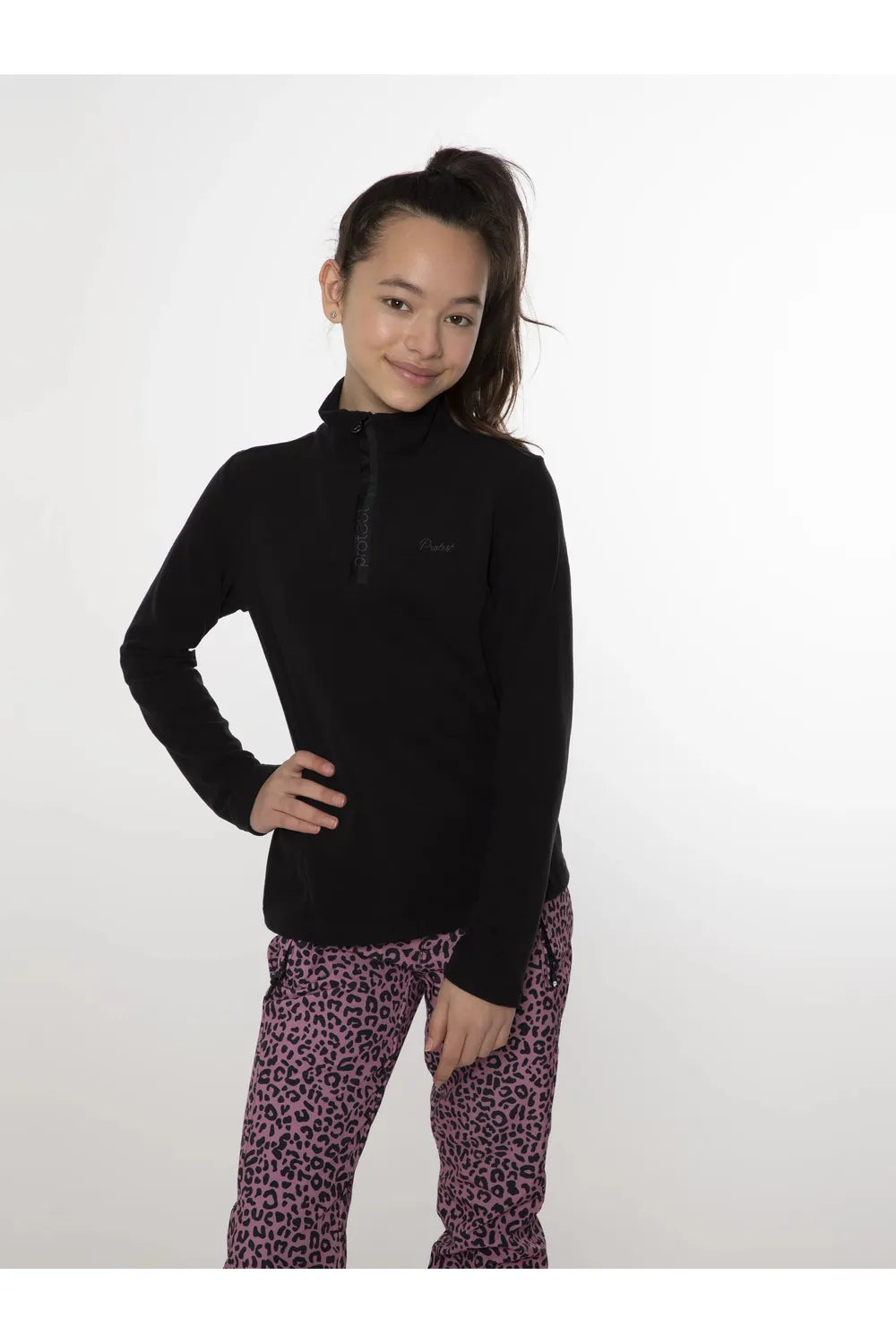 Protest Mutey Junior 1/4 Zip Top True Black