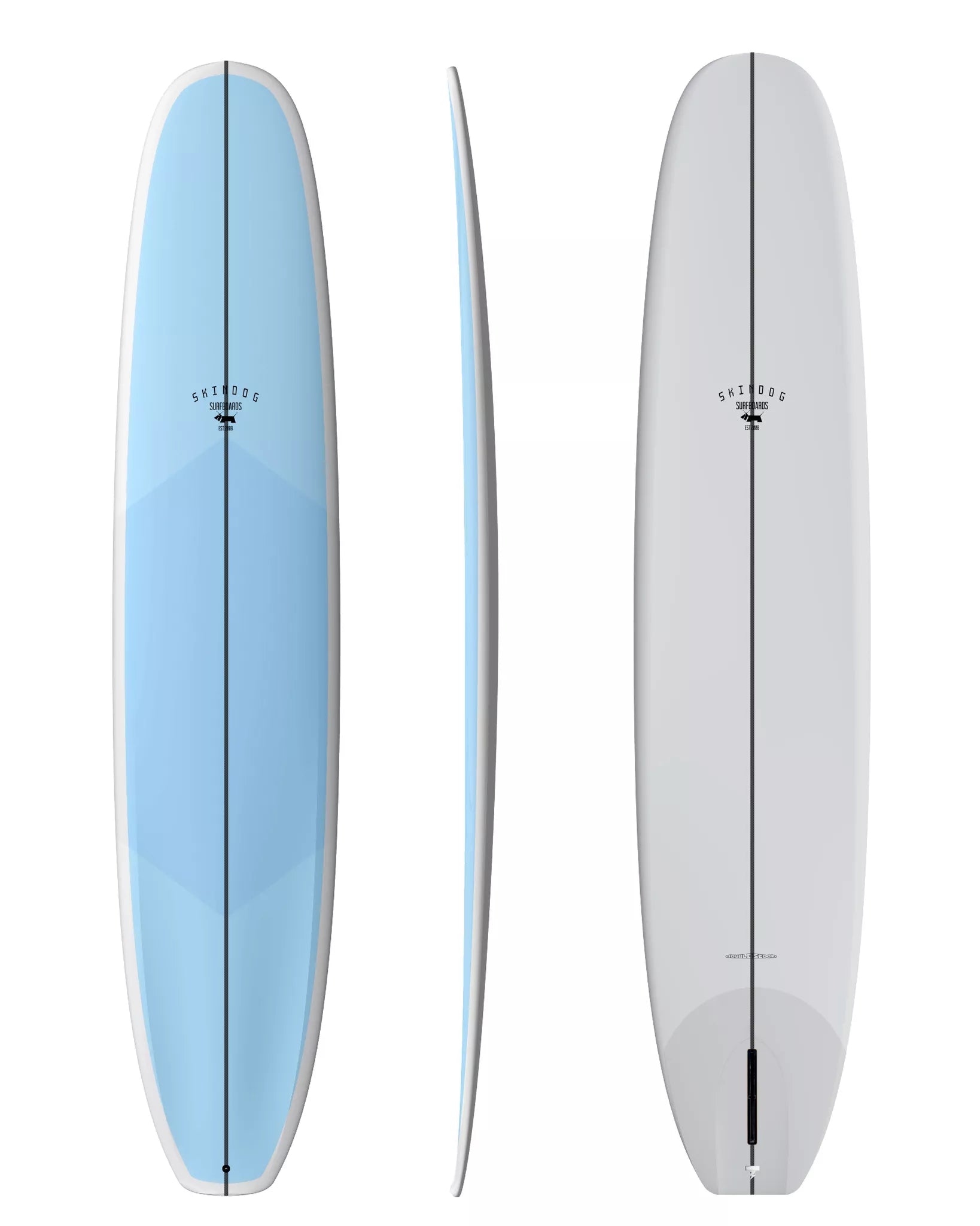 Skindog Thunderbolt Silver OG Double Scoop Surfboard Blue/Gray