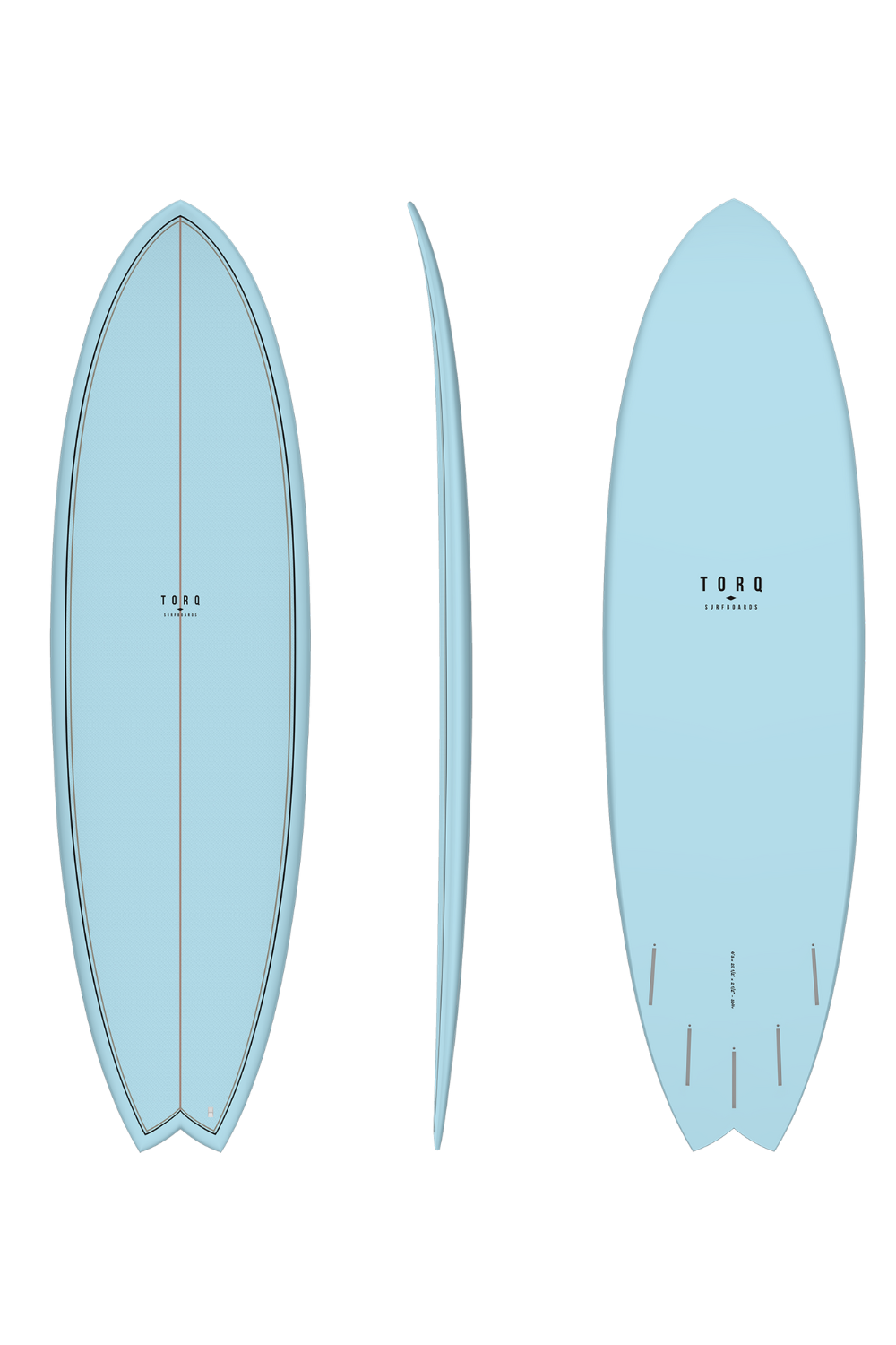 Torq TET Mod Fish Blue Fibre Pattern Surfboard
