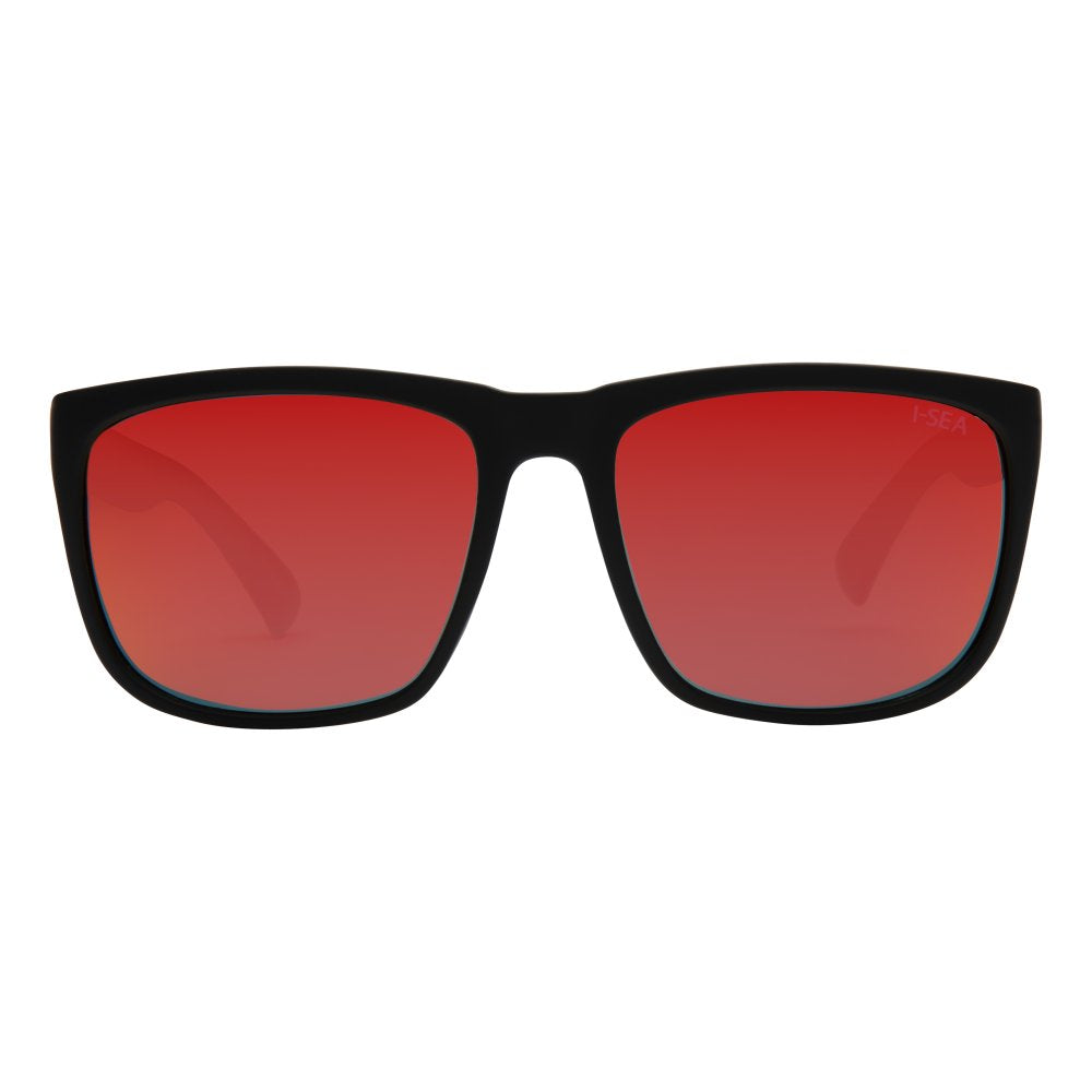 I-Sea Wyatt Sunglasses Black/Red Mirror Polarized