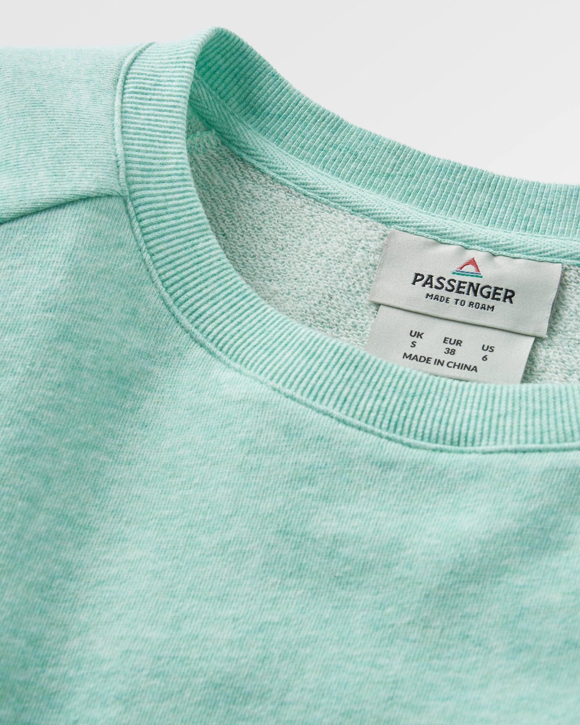 Passenger Fade Organic Cotton Sweatshirt Aqua Marl