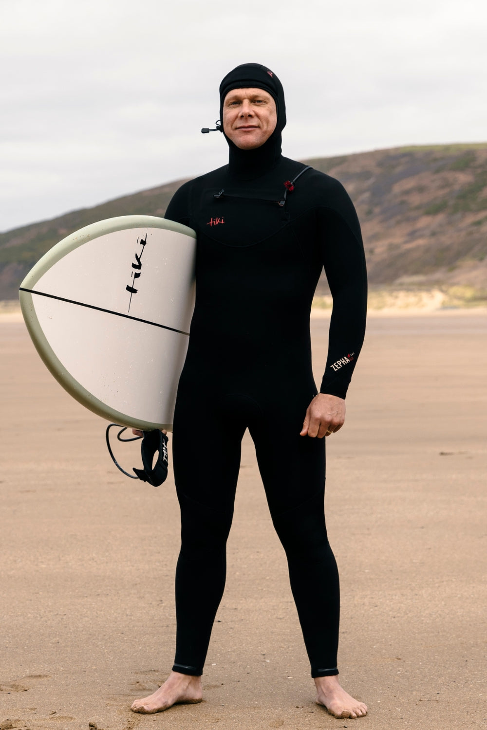 Tiki ZephaEco 5/4/3 Mens Yulex Chest Zip Hooded Wetsuit Black