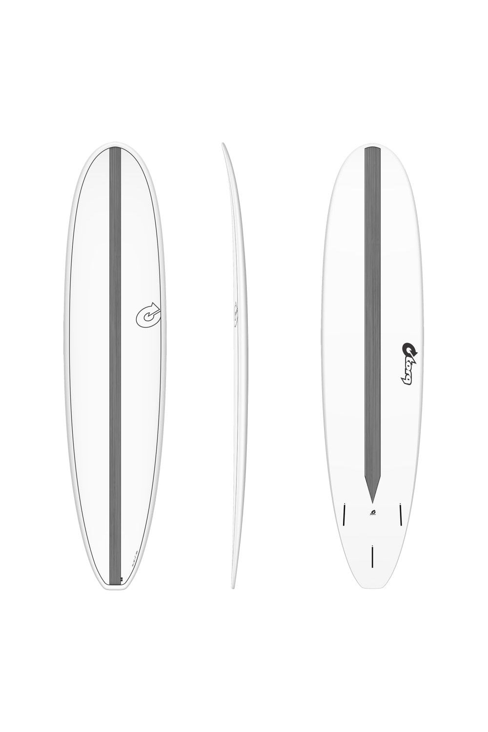 Torq TET Longboard Surfboard White with Carbon Strip