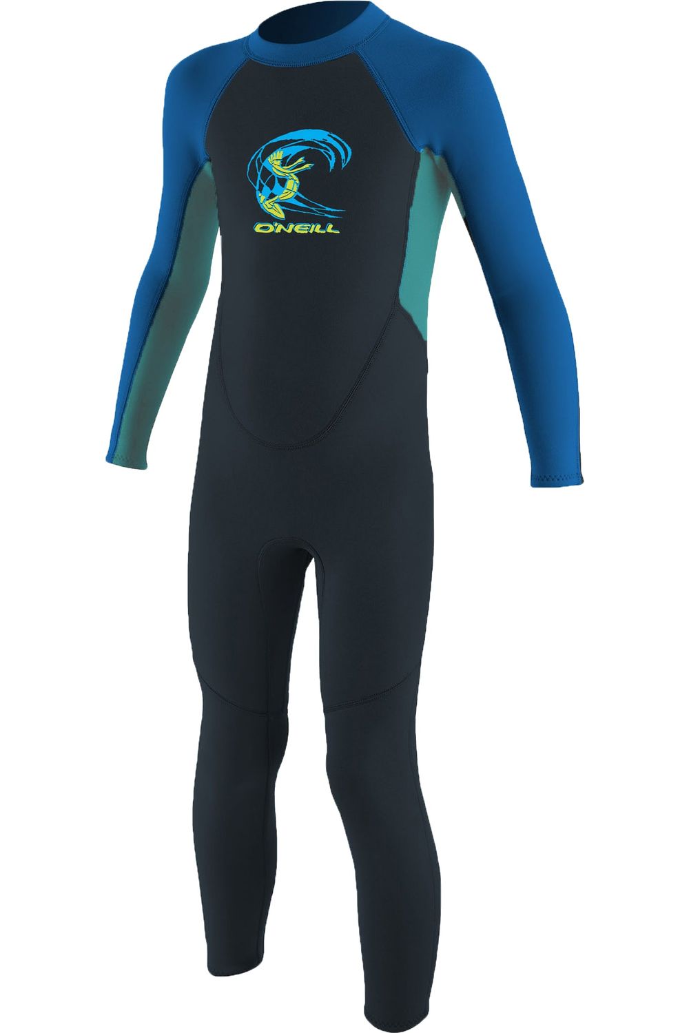 O'Neill Reactor 2 Toddler Boys 2mm Wetsuit Back Zip In Slate & Aqua