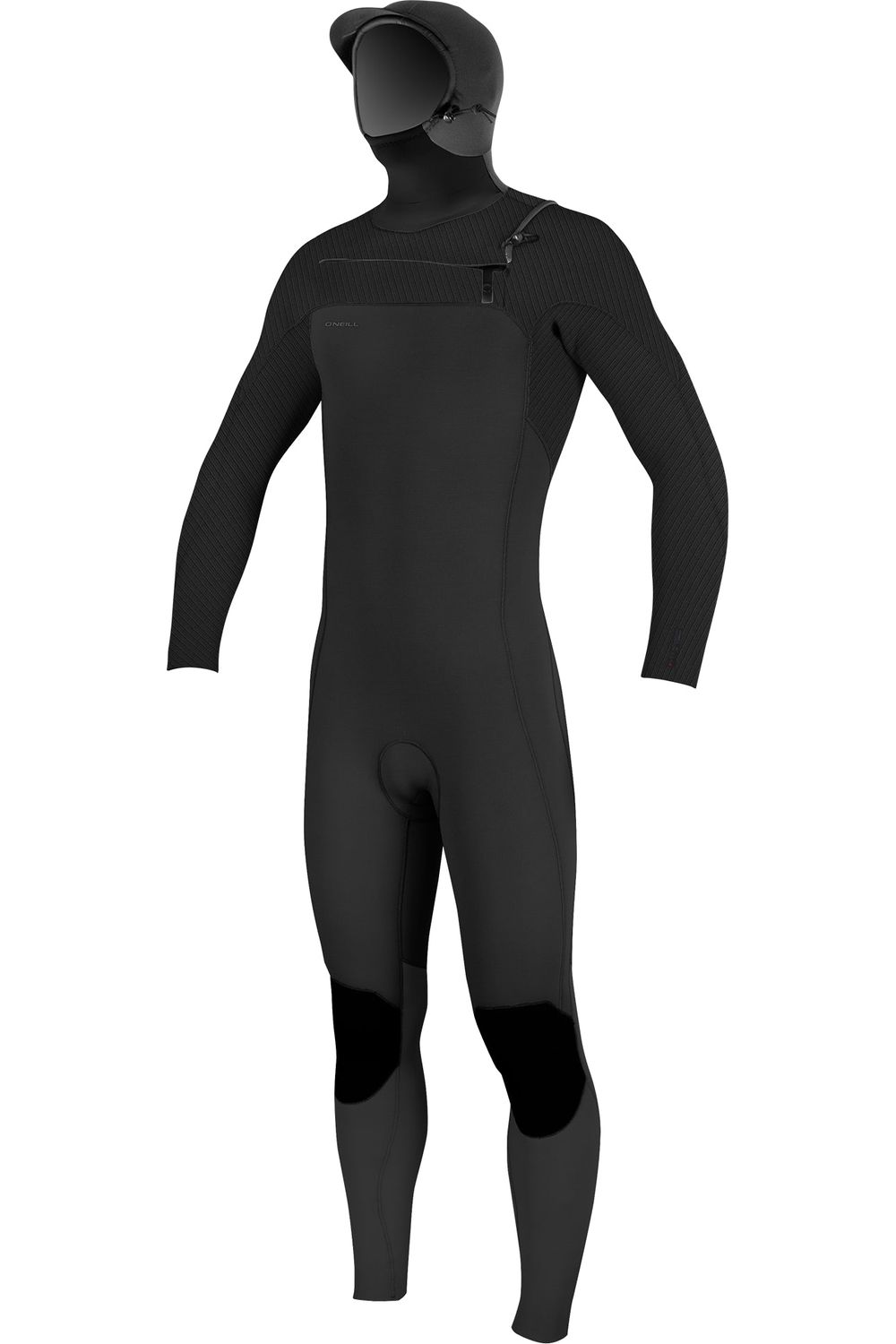 O'Neill Hyperfreak Wetsuit Youth 5/4+ With Chest Zip & Hood In Black