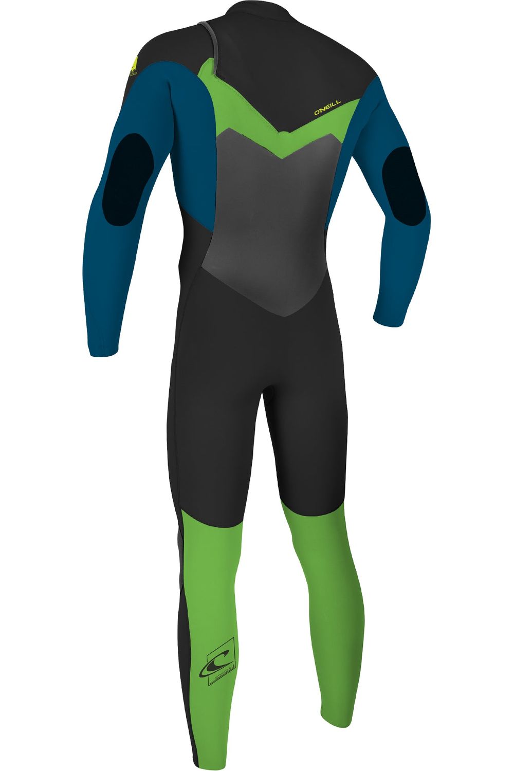 O'Neill Epic Youth Wetsuit 4/3 Chest Zip Black Blue Dayglo