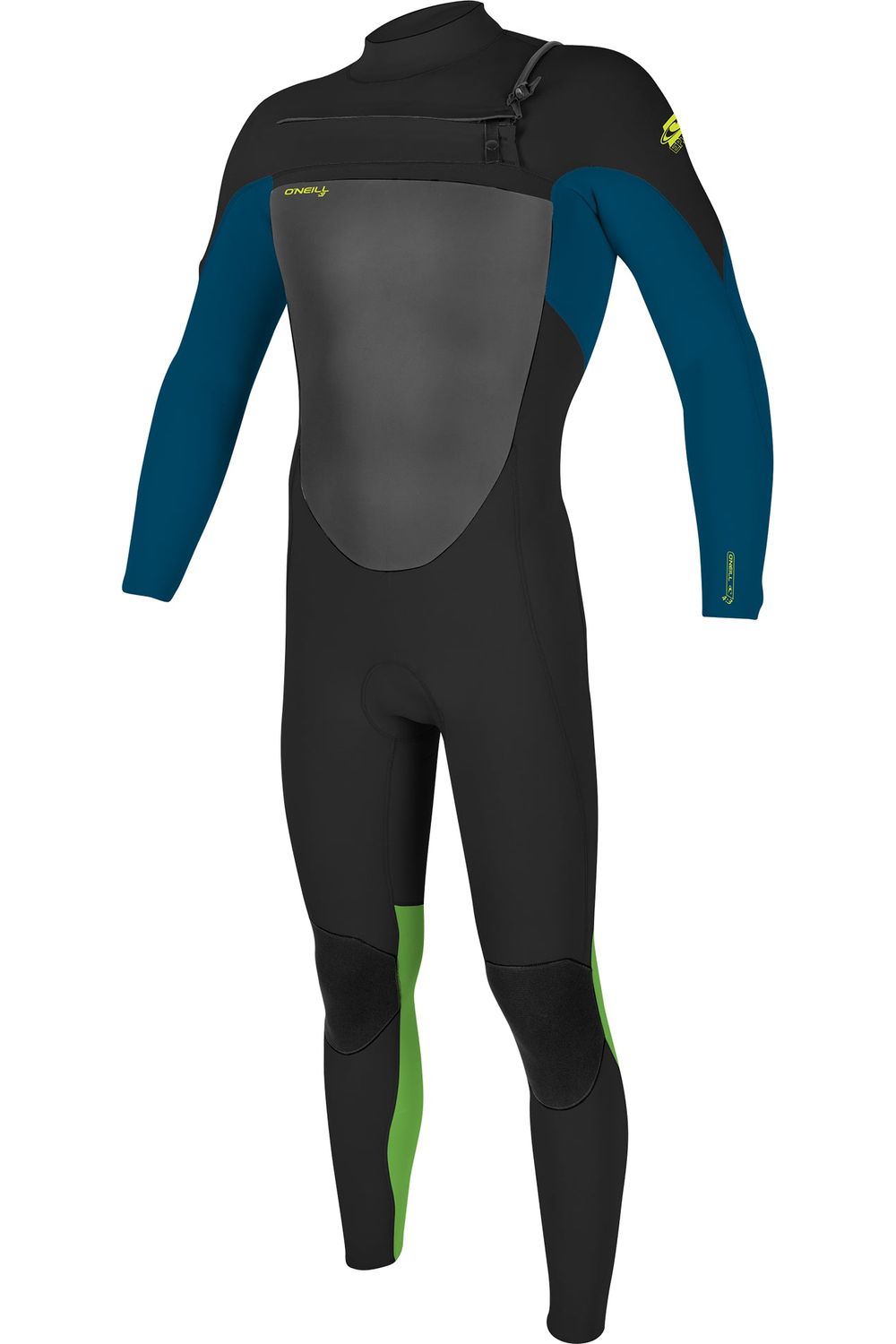 O'Neill Epic Youth Wetsuit 4/3 Chest Zip Black Blue Dayglo