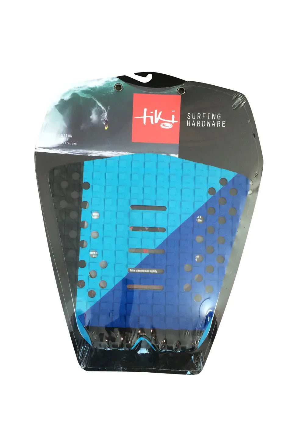 Tiki Surfboard Deck Grip 2 Tone Blue + Black