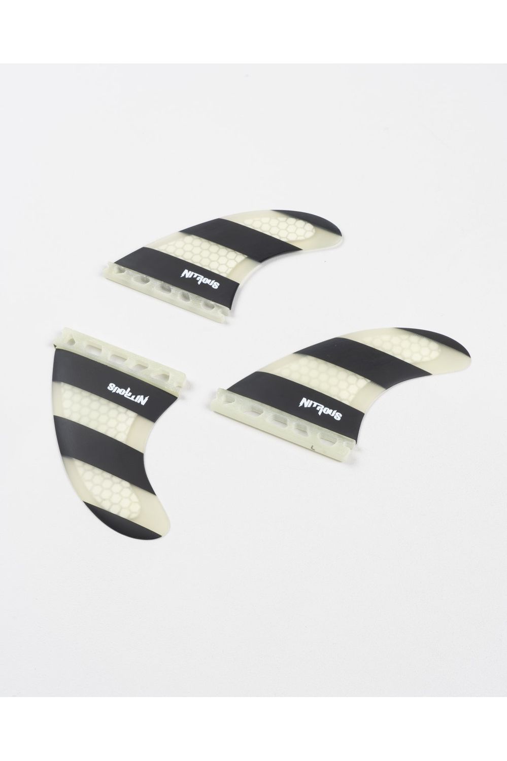 Single Tab Fin - Set 3 - Honeycombe - Clear/Stripes