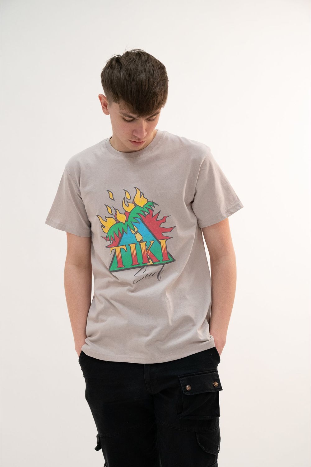 Tiki Burning Palm Short Sleeve T-Shirt