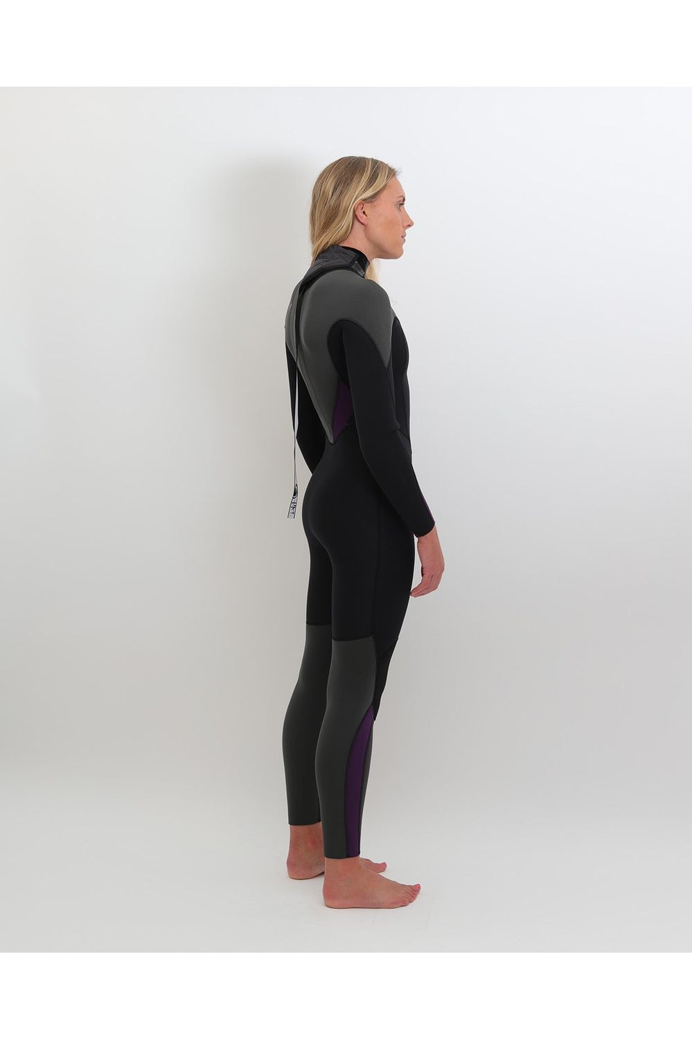 Tiki Ladies Tech 4/3 Wetsuit GBS - Back Zip - Black/Mulberry