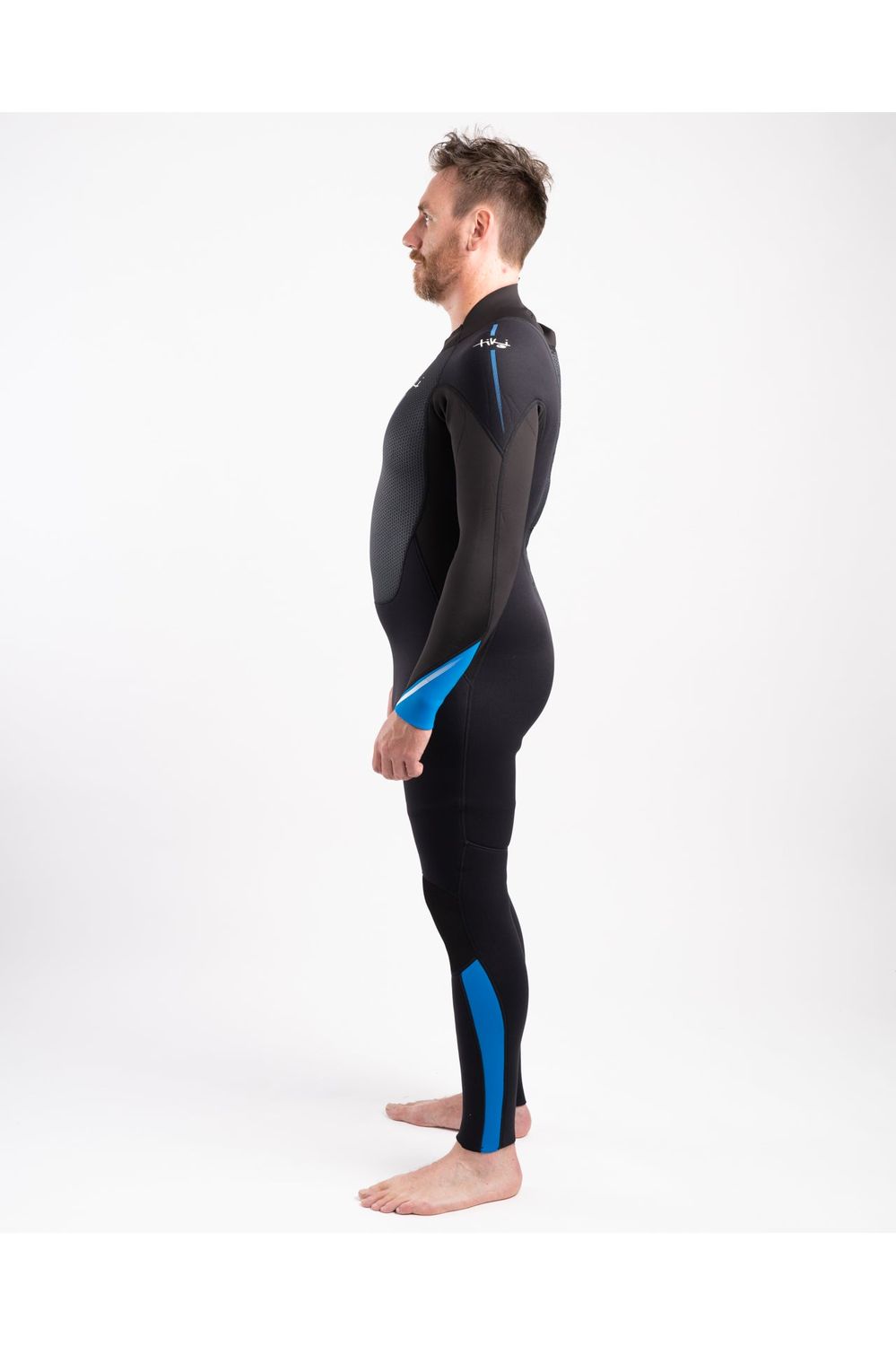 Tiki Tech 3/2 Back Zip Steamer Wetsuit In Black & Blue
