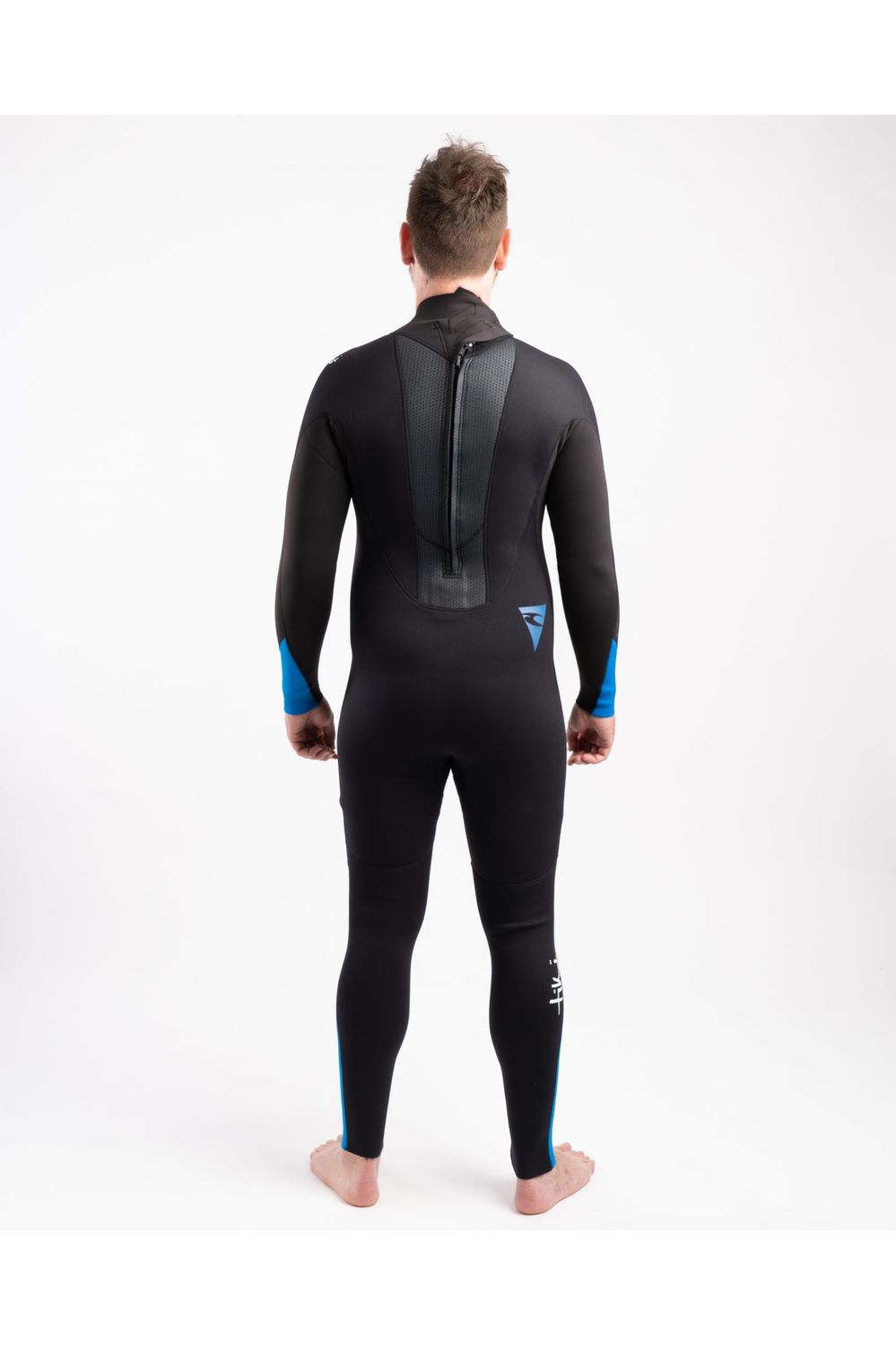 Tiki Tech 3/2 Back Zip Steamer Wetsuit In Black & Blue