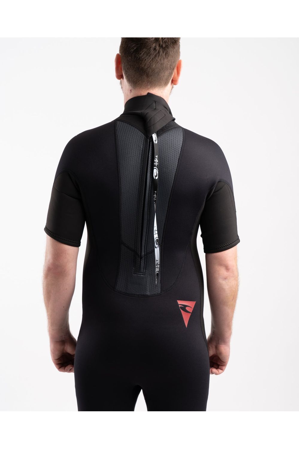 Tiki Tech 3/2 Spring Wetsuit with Back Zip - Black & Red