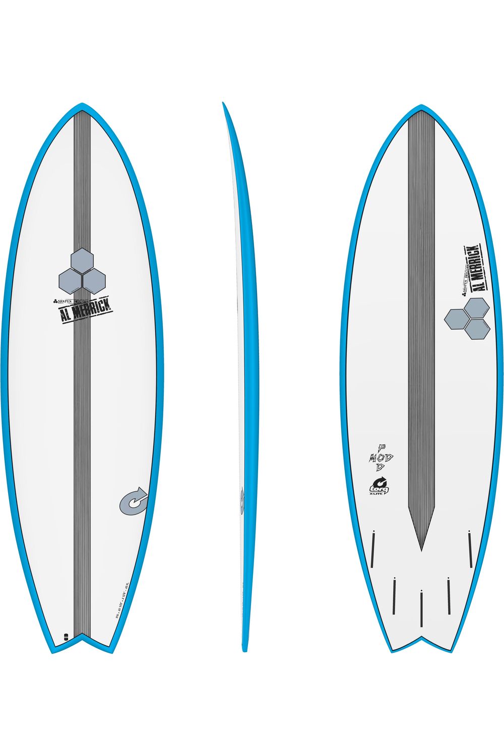 Channel Islands X-Lite Pod Mod Surfboard - Blue + Pinline 6'6