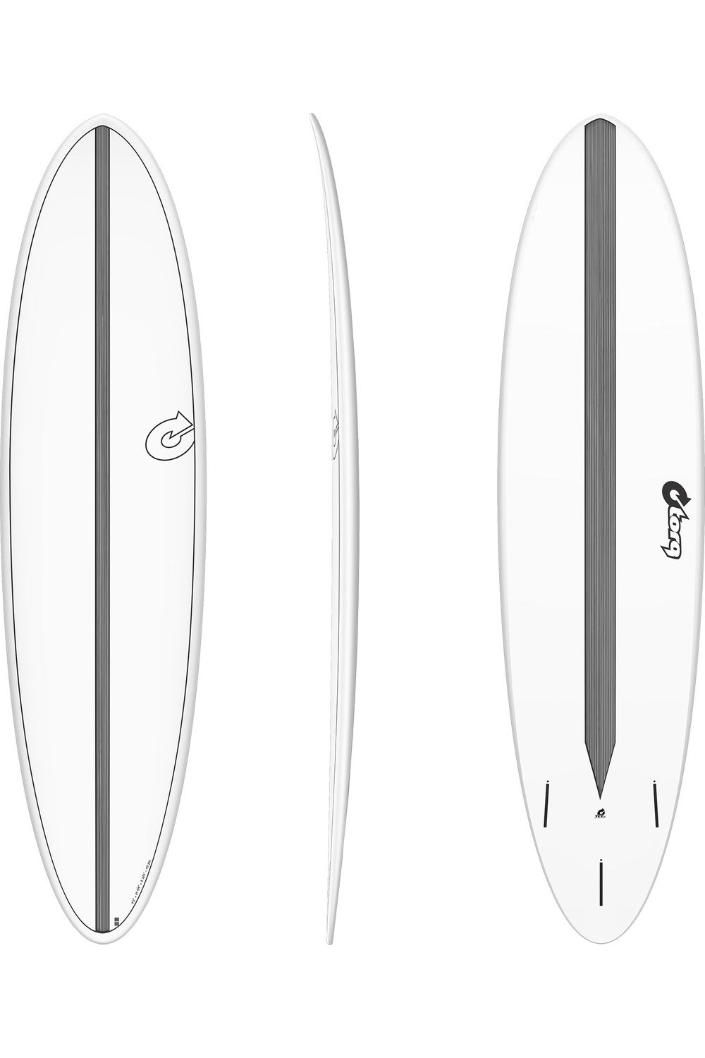 Torq TET Mod Fun Surfboard with Carbon Strip in White